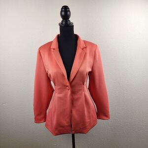 ASOS Design Coral Satin Blazer Women’s Size 2 | Single Button Tailored Jacket
